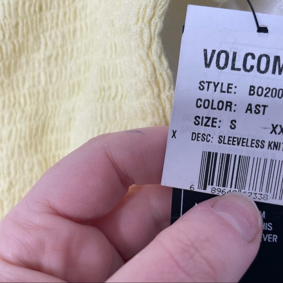 NWT Volcom Yellow Sinched Crop Top - Picture 3 of 8